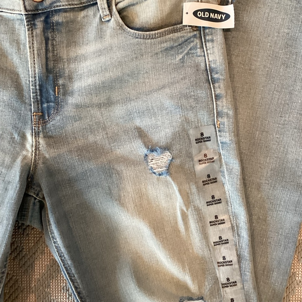 Old Navy Rock Star Distressed Super Skinny Jeans Size 8 NWT - Picture 11 of 13
